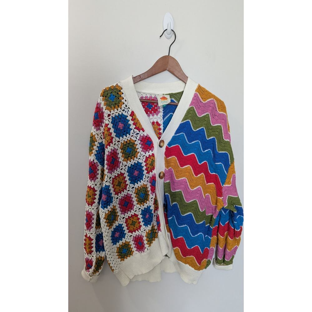 Farm Rio Mixed Crochet Cardigan Sweater - Picture 3 of 7